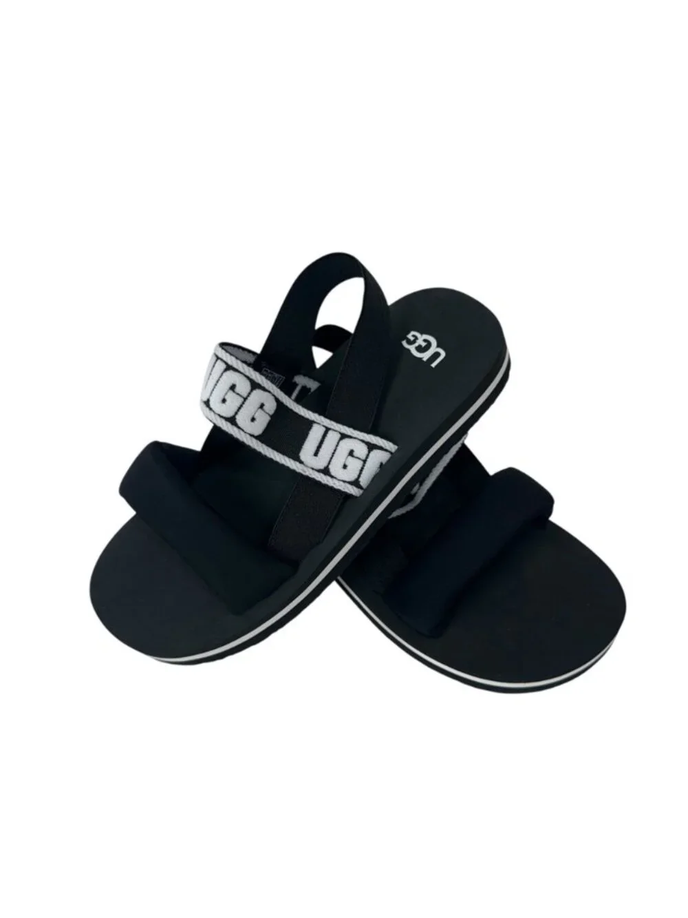 UGG  K Zuma Sling Sport Sandals Girls Size 3 Black & White